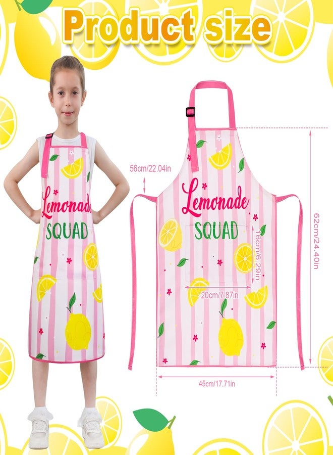 XLSXEXCL 3 Pack Lemonade Stand Apron, Lemon kids Aprons with Pockets, Adjustable Lemonade Apron for Boys and Girls for Lemonade Stand Supplies, Summer Lemon Party Decor (3 Styles) - Image 2
